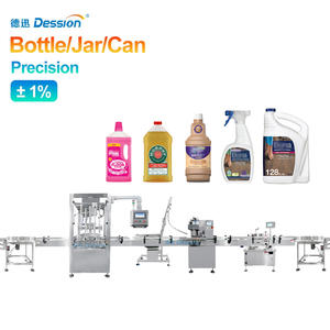 Ligne <span class=keywords><strong>de</strong></span> remplissage automatique <span class=keywords><strong>de</strong></span> bouteilles en plastique liquides pour le nettoyage des sols Machine à étiqueter pour le nettoyage des vitres - Product Image 1