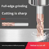 4-Flute pemotong penggilingan datar bawah dilapisi karbida 55 derajat baja Tungsten CNC alat Altin untuk diperpanjang