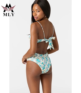 Bikini string écologique MLY maillot de bain imprimé mini micro bikinis sexy vente en gros de shorts de bikini avec logo personnalisé ensemble de 3 pièces - Product Image 4