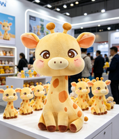 Boneka Plush Kustom MOQ Rendah, Boneka Jerapah Kartun untuk Hadiah Bisnis, OEM ODM Boneka Plush Lembut Buatan Khusus
