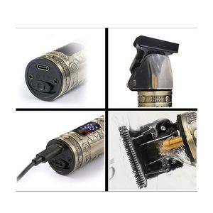 Tondeuse électrique Rechargeable 4 en 1 T9, livraison directe, Usb, tondeuse à cheveux sans fil, batterie zéro, coiffeur Vintage - Product Image 4