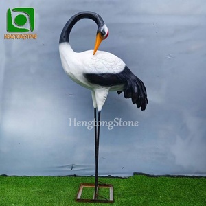 La gru decorativa della vetroresina del giardino apre l'animale selvatico della resina della statua dell'ala - Product Image 6