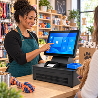 Caisse enregistreuse tactile POS 15 pouces à écran plat capacitif, processeur I3/I5/I7, Wi-Fi 6, Bluetooth 5.2, NFC, Windows 10, Android, garantie 1 an
