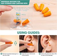 Bouchons d'oreilles jetables personnalisés 38 dB avec étui, bouchons d'oreilles pliables en mousse PU pour la réduction du bruit et la protection auditive