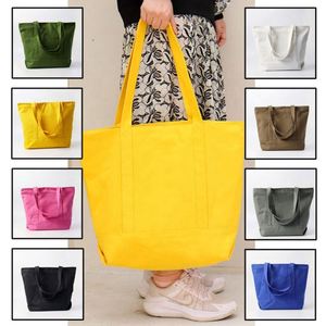 Custom Heavy Weight Large Personalized Colorful Black <b>Blue</b> Yellow Green Canvas <b>Tote</b> <b>Bags</b> With Plain Long Handle - Product Image 2