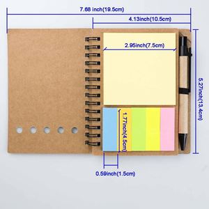 Kraft Paper <b>Note</b> <b>Book</b> Combination <b>Note</b> Paper Convenience Stickers Many Times Use Notice Stickers Set Customization <b>A5</b> Size - Product Image 4