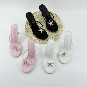Sandales à talons hauts de créateur pour femmes, chaussures sexy et tendance avec strass étoile de mer - Product Image 6