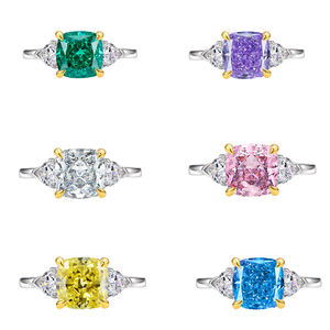 Nuovi prodotti anello di diamante quadrato fiore di ghiaccio taglio 8*8 di alta qualità in argento 925 alta gioielli anelli di nozze per le donne - Product Image 1