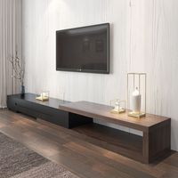 Haut de gamme moderne chambre et salon meuble TV noir Table basse combinaison panneau Style bois pour petits appartements