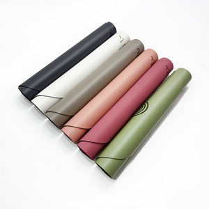 Tappetino da Yoga e Pilates in Gomma PU Marrone Crema Beige Cioccolato a Capsula Ovale con Dimensioni Personalizzate Forma Logo Incisione Laser e Allineamento Logo - Product Image 6