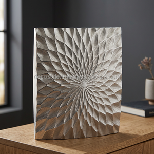 <b>Square</b> Starburst Silver Aluminum <b>Vase</b> - Product Image 3