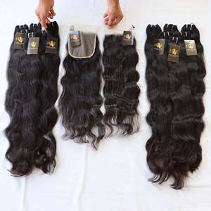 Mèches de cheveux bruts avec fermeture en dentelle HD, cuticules alignées, cheveux vierges avec fermeture en dentelle frontale avec cheveux humains, vente en gros - Product Image 2