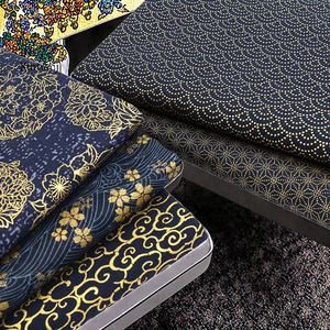 <span class=keywords><strong>Tissu</strong></span> <span class=keywords><strong>Kimono</strong></span> <span class=keywords><strong>japonais</strong></span> Jacquard bronze doré 100% pur coton tissé artisanat bricolage couture robe marine pour sacs de décoration intérieure Diwali - Product Image 2
