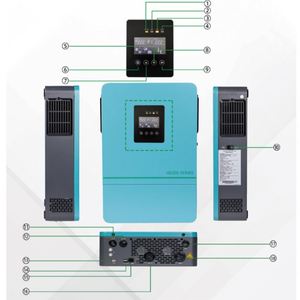 Biến tần năng lượng mặt trời lai với đầu vào <span class=keywords><strong>PV</strong></span> rộng tiêu chuẩn Wifi 5,5kw hiệu quả chi phí bật/tắt lưới <span class=keywords><strong>3600W</strong></span> 5500W 6200W đầu ra một pha - Product Image 2