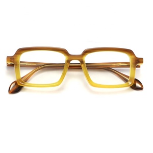 Montura de Gafas Ópticas Cuadradas Hechas a Mano de Acetato Ecológico, Estilo Vintage Carey, para Miopía, Forma de Cara Diamante - Product Image 6