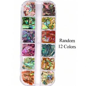 12 grilles de paillettes pour nail art, effet coquille <span class=keywords><strong>d</strong></span>'ormeau Aurora, tranches de coquillages marins irrégulières 3D, breloques pour ongles, 1 pièce, paillettes holographiques, accessoires pour ongles - Product Image 6