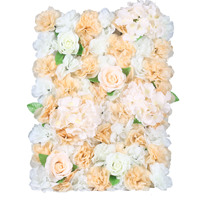 Künstliche Blumenwand-Paneel mit Gemischten Rosen und Hortensien aus Seide für Hochzeits-Hintergrund, Schaufenster und Partydekoration