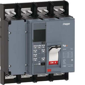 HEQ981LR Personalizzabile con interruttore automatico scatolato Hager H3+ PW1600 LSIG 4P 1250A 70kA - Product Image 1