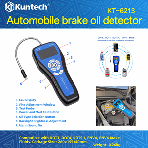Reparasi otomatis DOT3 ENV6 penguji cairan rem layar LCD fungsi kalibrasi Manual penguji konten kelembapan minyak rem - Product Image 2