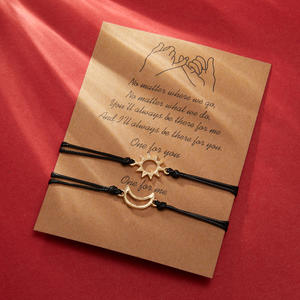 Pulseras RINHOO Sun Moon para parejas, brazalete hecho a mano con cuerda trenzada, pulsera ajustable para mujeres y hombres, regalo de joyería para el Día de San Valentín - Product Image 5