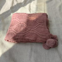 Nordic Sofa Verdickte Abdeckung Gestrickte Klimaanlage Reise Strick decke mit Kugel quaste