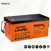 Batterie de scooter 36V 150AH 100AH 200AH 3.6KWh 5.4KWh 7.2KWh au lithium fer phosphate avec protection contre les surcharges et BMS intelligent pour