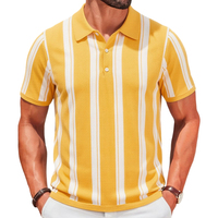 Polo tricoté sur mesure pour homme, col rabattu, rayé, coupe ajustée, respirant, style décontracté chic, mode urbaine, directement de l'usine