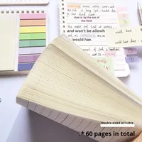 Bloc de Notas Espiral de Hojas Sueltas con Notas Adhesivas Expandibles, 60 Hojas, Multiusos, para Regalo, Diario Adhesivo para Uso Diario