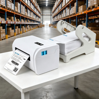 Printer Label Termal Barcode Nirkabel BT 4 Inci untuk Stiker Alamat Perekat FBA EBAY, Kompatibel Android, Bersertifikasi FCC