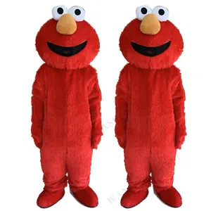 Populair Personage Lange Pluche Opblaasbare Mascotte Kostuum Voor Volwassenen Rood Monster Mascotte Kostuum Cartoon