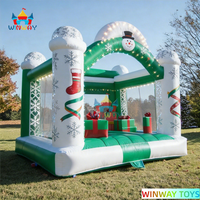 Nouvelle Arrivée - Château Gonflable Personnalisé en PVC pour Noël - Maison de Rebond Gonflable pour Enfants - Location pour Fêtes ou Usage Familial
