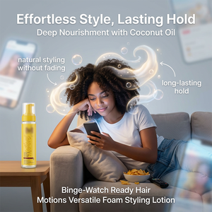 Mousse coiffante pour cheveux de haute qualité, étiquette personnalisée, tenue forte, hypoallergénique, anti-frisottis, pour le tressage et le coiffage des cheveux - Product Image 3