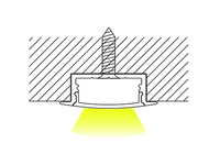 Profilé LED en aluminium encastré en forme de U mince, série 6000, surface anodisée, CRI 90 élevé, lumière du jour 6000K pour montage de lumière linéaire