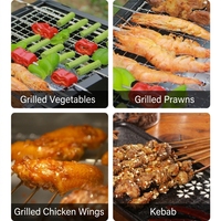 Barbecue portable pliable au charbon de bois, réchaud de table en fer pliable avec boîte à outils intégrée pour le camping et les pique-niques en plein air