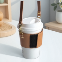 Housse en cuir pour tasse à café Manchon pour tasse à thé Manchon pour tasse à vin et bière Manchon pour boisson réutilisable
