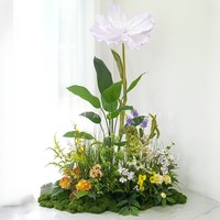 Maßgefertigte DIY Papier Öko-Freundliche Künstliche Riesige Mohnblume Grüne Blume Pflanze für Innenräume Weihnachten Ostern Hochzeit Restaurant Hotel