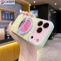 Coque de téléphone populaire bicolore couleur bonbon avec miroir de maquillage et support magnétique pour iPhone 18 Pro Max/18 Pro/17