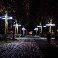 Lexiang Outdoor Hängende Baumring-Lichter IP65 LED-Faser-Acryl 111-240V Nicht-Intelligente Steuerung Park-Straßen-Dekorationsbeleuchtung