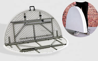 Table ronde pliable moderne en HDPE robuste pour l'utilisation en extérieur dans les hôtels