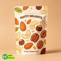 Sachet Doypack à fond plat refermable avec fermeture éclair, finition mate, pour emballage de noix, qualité alimentaire, logo personnalisé avec trou de suspension Euro