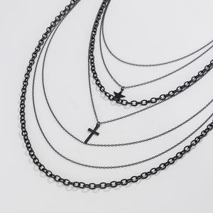 Juego de 2 Collares de Cadena Larga con Colgante de Cruz/Estrella de Varias Capas Estilo Hip Hop para Hombre, Accesorios de Moda Punk para Uso Diario, Regalo de Joyería - Product Image 6