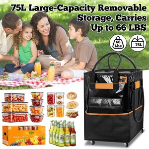 Portable Personal Shopping <b>Cart</b> <b>Foldable</b> Moving Heavy Duty Stair Climbing Hand Truck Dolly 330Lbs Folding Shopping <b>Cart</b> - Product Image 3