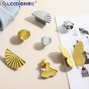 Lgedis Brass Cabinet Handles Novelty Shape Gold <b>Silver</b> Chinese Style Furniture Hardware Drawer Wardrobe <b>Door</b> <b>Knobs</b> - Product Image 1