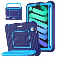 Étui de tablette hybride PC silicone antichoc pour enfants avec support multi-angles, porte-crayon et bandoulière pour iPad Mini 6ème génération/A17 Pro