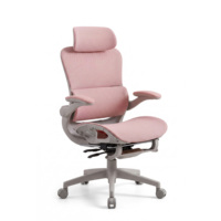Chaise de bureau ergonomique pivotante et inclinable en maille, avec appui-tête et accoudoirs réglables, dossier haut, en acier, style contemporain, pour la maison et la chambre