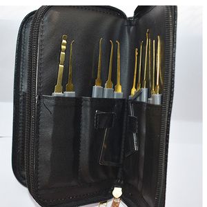 Goso — Kit de Mini cadenas de Protection de verrouillage, ensemble de boîte de serrurier transparente en titane, sac à fermeture éclair, cylindre, boîte de serrurier, 24 pièces - Product Image 5
