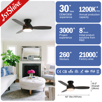 Ventilateur de plafond 1stshine 42 pouces avec pales en bois, style contemporain pour salon et chambre, avec assistant vocal et lumière LED