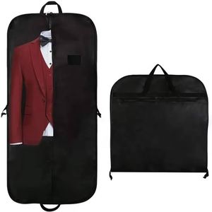Foldable Non Woven Bathroom Garment <b>Bag</b> with Clear Window 60*100HCM Hanging Dress Coat Suit <b>Bag</b> Zipper Custom Logo Available - Product Image 1