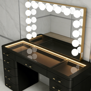 Modern for Luxury Makeup <strong>Vanities</strong> Colorful <strong>Light</strong> 13 Drawers White Black <strong>Vanity</strong> Table Adjustable <strong>Mirror</strong> Bedroom-2026 Hot - Product Image 1