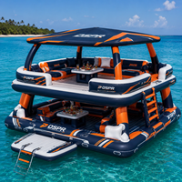 Plateforme flottante gonflable pour lacs, mers et piscines, avec une forte flottabilité, idéale pour les fêtes aquatiques en famille et le bain de soleil estival.